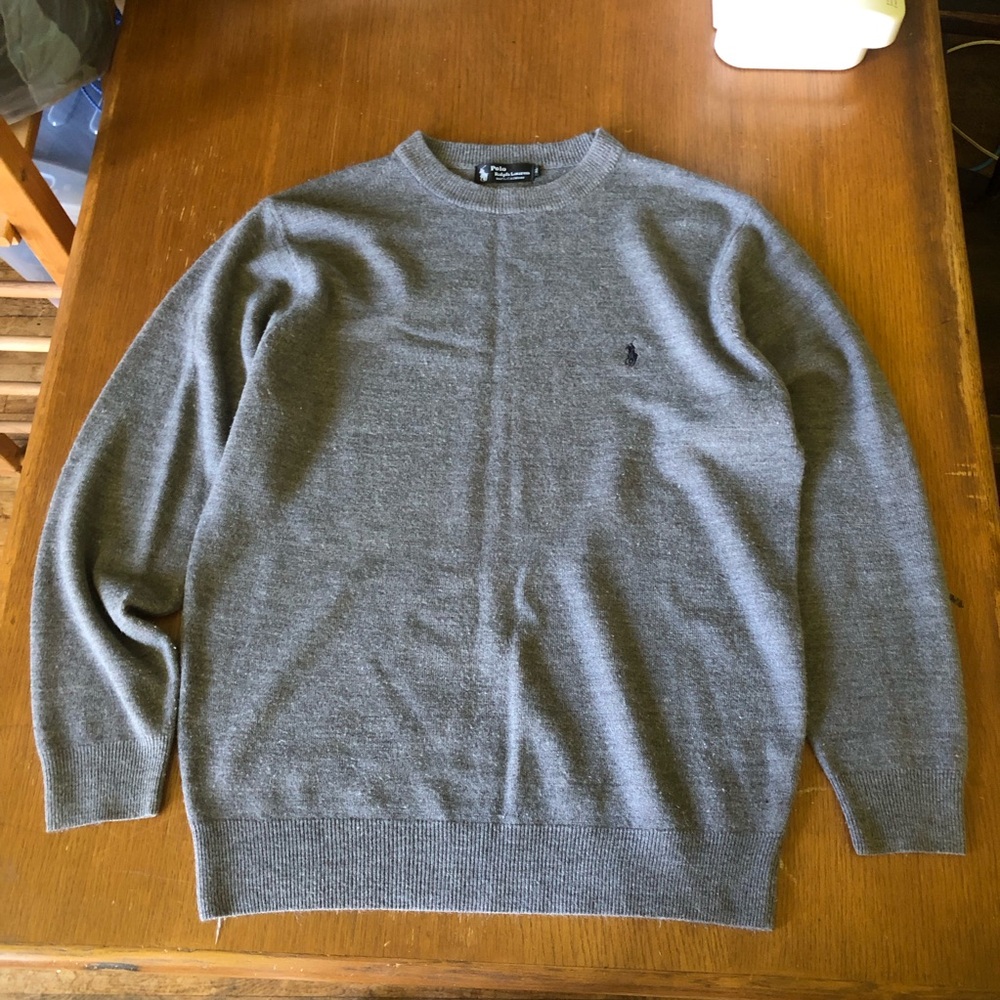 Polo by Ralph Lauren Grey Crewneck Cashmere Sweater
